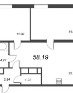 2-комнатная квартира в ЖК BauHaus Баухаус