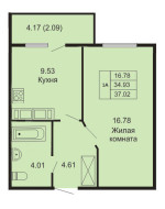 1-комнатная квартира в ЖК Кудров-Хаус